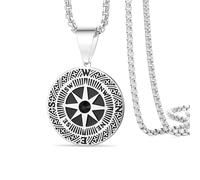 VASSAGO Collier de boussole pour hommes femmes Acier inoxydable North Star Compass Pendentif avec CZ Cadeau de navigateur de voyageur de bijoux nautiques (Argent)