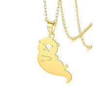VASSAGO Collier de loutre de mer pour les femmes hommes Collier pendentif animal mignon Otter Lovers Cadeaux pour amis Famille