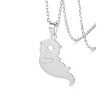 VASSAGO Collier de loutre de mer pour les femmes hommes Collier pendentif animal mignon Otter Lovers Cadeaux pour amis Famille