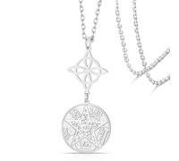 VASSAGO Collier de Pentagramme Tétragramme Noeud de Sorcières Pendentif Noeud Celtique Double Protection Bijoux Irlandais de Sorcellerie Païenne pour des Hommes de Femmes (Argent 5)