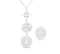 VASSAGO Collier en Acier Inoxydable à triple Protection avec Nœud de Sorcière Tétragramme Pentagramme et Médaille de Saint Benoît Amulette Païenne et de Sorcellerie Bijou pour Femmes et Hommes