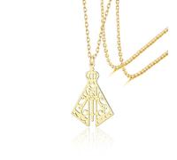 VASSAGO Collier en acier inoxydable Notre-Dame d'Aparecida - Pendentif minimaliste de la Vierge Marie - Bijou religieux catholique pour femmes (Or 2)