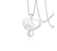 VASSAGO Collier en forme de cœur avec symbole de l'infini de volleyball/tennis/pickleball/baseball/basket-ball pour femme et adolescente, Acier inoxydable, Pas de gemme