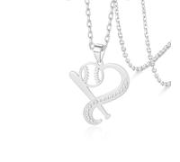 VASSAGO Collier en forme de cœur avec symbole de l'infini de volleyball/tennis/pickleball/baseball/basket-ball pour femme et adolescente, Acier inoxydable, Pas de gemme