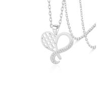 VASSAGO Collier en forme de cœur avec symbole de l'infini de volleyball/tennis/pickleball/baseball/basket-ball pour femme et adolescente, Acier inoxydable, Pas de gemme