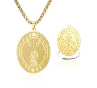 VASSAGO Collier Hécate Collier triple lune en acier inoxydable Pendentif Hécate Bijoux païens pour femmes (or double face 1)