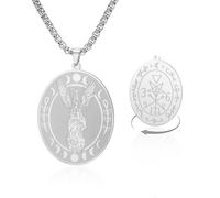 VASSAGO Collier Hécate Collier triple lune en acier inoxydable Pendentif Hécate Bijoux païens pour femmes (argent double face 1)