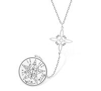 VASSAGO Collier nœud de sorcière en acier inoxydable Collier tétragramme pentagramme Pendentif nœud celtique Double talisman protecteur Bijoux de sorcellerie et magie pour femmes et hommes