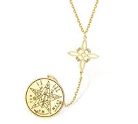 VASSAGO Collier nœud de sorcière en acier inoxydable Collier tétragramme pentagramme Pendentif nœud celtique Double talisman protecteur Bijoux de sorcellerie et magie pour femmes et hommes