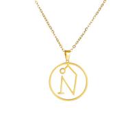 VASSAGO Collier ras du cou gothique avec symbole de l'archange Uriel - Gravure - Talisman - Amulette - Large collier ras du cou vintage - Bijoux pour homme, Acier inoxydable, Pas de gemme