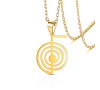 VASSAGO Collier Reiki Cho Ku Reiki Symbole d'énergie de guérison Yoga Power Géométrie Sacrée Pendentif Reiki Collier Boucles d'oreilles pendantes pour femme Méditation Protection Amulette Bijoux