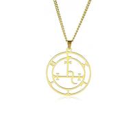 VASSAGO Collier Sigil de Lilith avec pendentif déesse Lilith Sigil Hécate Lucifer Satanique Lilith Symbole Wiccan Bijoux Cadeaux pour homme et femme, Acier inoxydable
