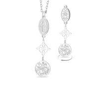 VASSAGO Collier Vierge Marie Collier de pentagramme tétragramme noeud de sorcières Pendentif noeud celtique Triple protection sorcellerie païenne amulette Christian religieux Jewerly femmes hommes