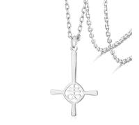 VASSAGO Léviathan Croix Collier pour Femmes Hommes Couches Satanique Symbole Collier En Acier Inoxydable Croix Pendentif Satan Église Bijoux