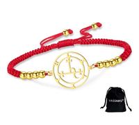 VASSAGO Lilith Bracelet avec sceau de la Lilith fait à la main réglable Corde tressée Bracelets Lilith Déesse Mythologie Païenne Sorcellerie Gothique Amulette porte-bonheur Cadeau pour Femme, taille