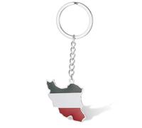 VASSAGO Porte-clés carte de l'Iran avec pendentif lion et soleil - Faravahar - Derafsh Kaviani - Drapeau persan iranien, Argent 2, taille unique