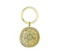 VASSAGO Porte-clés en acier inoxydable pour hommes femmes Sceau des 7 Archanges Pendentif Porte-clés Saint Michel Porte-clés Salomon Amulette Kabbale Bijoux, G3