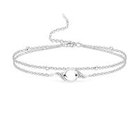 VASSAGO Rise From the Ashes Bracelet Phoenix en acier inoxydable avec breloque oiseau de feu réglable coulissant tressé cordon bracelet cadeau d'anniversaire (Chaîne en couches d'argent)