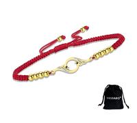 VASSAGO Rise From the Ashes Bracelet Phoenix en acier inoxydable avec breloque oiseau de feu réglable coulissant tressé cordon bracelet cadeau d'anniversaire (fil doré-rouge)