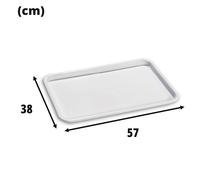 Vassoio Rectangulaire Self-Service Gilly Pour Buffet & Cafeteria, Blanc