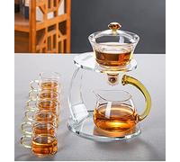 Vastate Paresseux Kungfu théière de théière de théière résistante à thé en Verre Set COC COARE Set DE Diversion d'eau MAGNETIQUE Diversion ROTEUR Couverture Semi Automatique Tea Maker