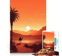 Vaste désert au Coucher du Soleil Puzzle de 1000 pièces Activité ludique et stimulante pour renforcer Les Liens familiaux Emboîtement Parfait sans espaces (38x52cm)
