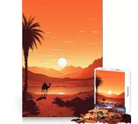 Vaste désert au Coucher du Soleil, Puzzle de 1000 pièces pour Adolescents, réflexion stratégique, évasion sereine, découpe Nette, Cadeau de Noël réfléchi (38x52cm)