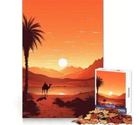 Vaste désert au Coucher du Soleil, Puzzle de 1000 pièces pour Adolescents, Stimulation Cognitive, détente, découpe précise, (50x75cm)
