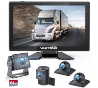 VASTEND Caméra de Recul Filaire avec Alarme d'angle Mort, AHD 1080P avec Écran Tactile 10", Étanche IP69, Kit de Caméra de Recul pour Voiture, Camionnette, Camion, Remorque