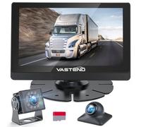 VASTEND Caméra de Recul Filaire avec Alarme d'angle Mort, AHD 1080P avec Écran Tactile 7", Étanche IP69, Kit de Caméra de Recul pour Voiture, Camionnette, Camion, Remorque