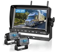 VASTEND Camera de Recul sans Fil, 1080P Caméra de Recul Voiture avec 7" Moniteur, HD Vision Nocturne Étanche, Supporte 4 Canaux, Signal Stabilisé, pour Van, Caravane, Remorqu Remorqu(2 Caméra)