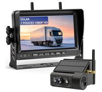 VASTEND Caméra de recul Solaire sans Fil avec écran HD 7 Pouces 1080P, caméra de recul numérique sans Fil, Batterie 10000 mAh, étanche IP69 - pour Camping-Cars, camions, fourgons aménagés (VS-7G)