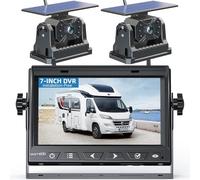 VASTEND Solaire Caméra de Recul sans Fil, 7" 10000mAh Caméra Magnétique à Batterie Rechargeable, 170° Grand Angle, Installation de Bricolage, pour Camions, Camping Car, Caravane