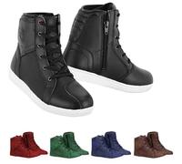 Vaster Moto Chaussures de moto en cuir pour homme, bottes de protection antidérapantes avec support de cheville, approuvé CE, Noir (036), 45 EU