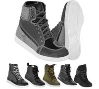 Vaster Moto Chaussures de moto pour homme, bottes de moto en cuir, semelle en caoutchouc, bottes de moto en cuir de protection homologuées CE EN 13634:2017, 088 Gris, 43 EU