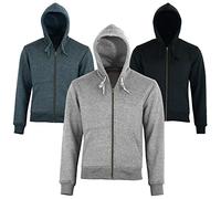 VASTER Sweat à capuche en laine de moto pour homme - Veste de moto, sweat à capuche avec fermeture éclair et armure amovible (EN 17092-3), équipements de mode, gris, M