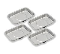 VASTOOLS Plateau magnétique pour outils 4 pièces, ensemble 95 x 65 mm, bols magnétiques en acier inoxydable, pour maintenir les vis, les forets et les clous, aimant haute performance, bol magnétique