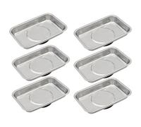 VASTOOLS Porte-outils magnétique 6 pièces, 95 x 65 mm, plateaux magnétiques en acier inoxydable, maintien des vis, forets et clous, aimant haute performance, coque magnétique épaisse