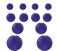 Vastsea 12 Pièces Lampions Rouge, Lanterne Rouge à Papier Rond Lampe, Décoration Lanterne, Postuler à pour Noël Mariage Anniversaire Fête(Bleu)