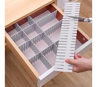Vastsea 16 Pcs Diviseur de Tiroir, Organisateur de Tiroir, Grille Diviseur de Tiroir Réglable, pour Sous-Vêtements, Chaussettes, Ceintures, Fournitures de Bureau, DIY(Blanc)