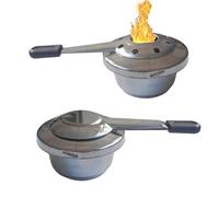 Vastsea 2 Pièces Brûleur à Alcool, Brûleur d'Alcool pour Fondue, Récipients à Pâte Combustible, pour Chauffe-Plats à Fondue ou Plat de Cuisson, Camping, Café, Boissons Chaudes (Pieds réduits en bas)