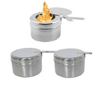 Vastsea 3 Pièces Récipients à Pâte Combustible, Brûleur à Alcool, Brûleur d'Alcool pour Fondue, pour Chauffe-Plats à Fondue ou Plat de Cuisson, Camping, Café, Boissons Chaudes