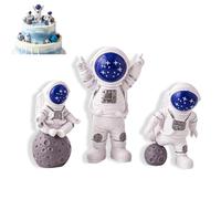 Vastsea 3 Pièces Statue D'Astronaute, Astronaute Decoration Statue, Astronaute Mini, pour Artisanat, Décoration de Maison, Salon(Bleu)