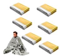 Vastsea 6 Pièces Couverture De Survie, Couverture Chauffante De Survie Il Convient à Une Utilisation Lorsque La Température Extérieure Est Basse, en Voyage Et en Cas De Catastrophe