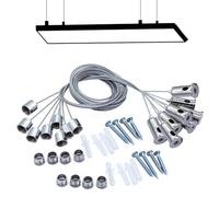 Vastsea 8 PiècesCorde à Suspendre Câble, Kit de Suspension Plafond, Fil de Suspension Réglable Kit, pour Plafonnier à Panneau LED (1.5 mm x 1 m)