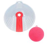 Vastsea Bol Mélangeur pour Éviter Éclaboussures, Silicone Bol Mélangeur Couvercle, Brosse à Vaisselle en Silicone, Empêche Projections Graisse Poele Mélangeur Outil Cuisson