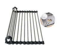 Vastsea Egoutoire Vessaille Polyvalent, Égouttoir à Vaisselle d'angle INOX, Acier Inoxydable Pliable Evier, Repliable et Amovible, pour Sécher Fruits, Légumes et Assiettes