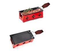 Vastsea Poêle à Griller Au Fromage Suisse Rouge, Mini-Plaque à Griller Le Fromage, Raclette Bougie, pour Camping