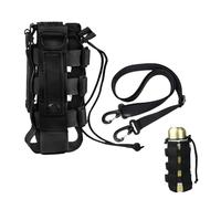 Vastsea Porte Bouteille Molle en Nylon Réglable, Poche de Bouteille d'eau Ajustable, Sac de bidon d'eau Diamètre 7-15cm Poche Portable pour Voyage, Alpinisme, Pêche, Cyclisme(Noir)