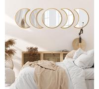 VASUHOME Ensemble de miroirs 100% Verre Phase de Lune - Décoration Naturelle scandinave - Décoration Murale bohème pour Maison, Salon, Chambre à Coucher - Réfléchit la lumière Naturelle et améliore